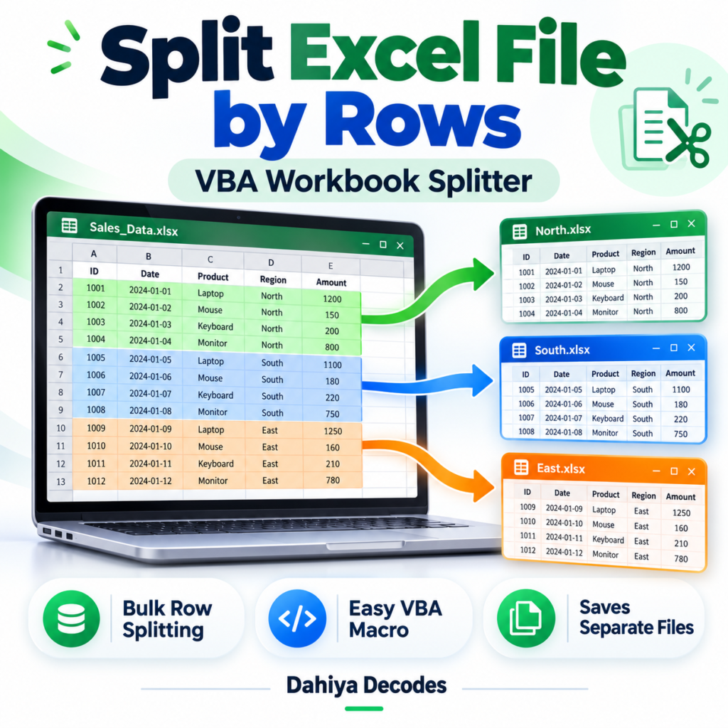 Split Excel File by Rows – VBA Workbook Splitter